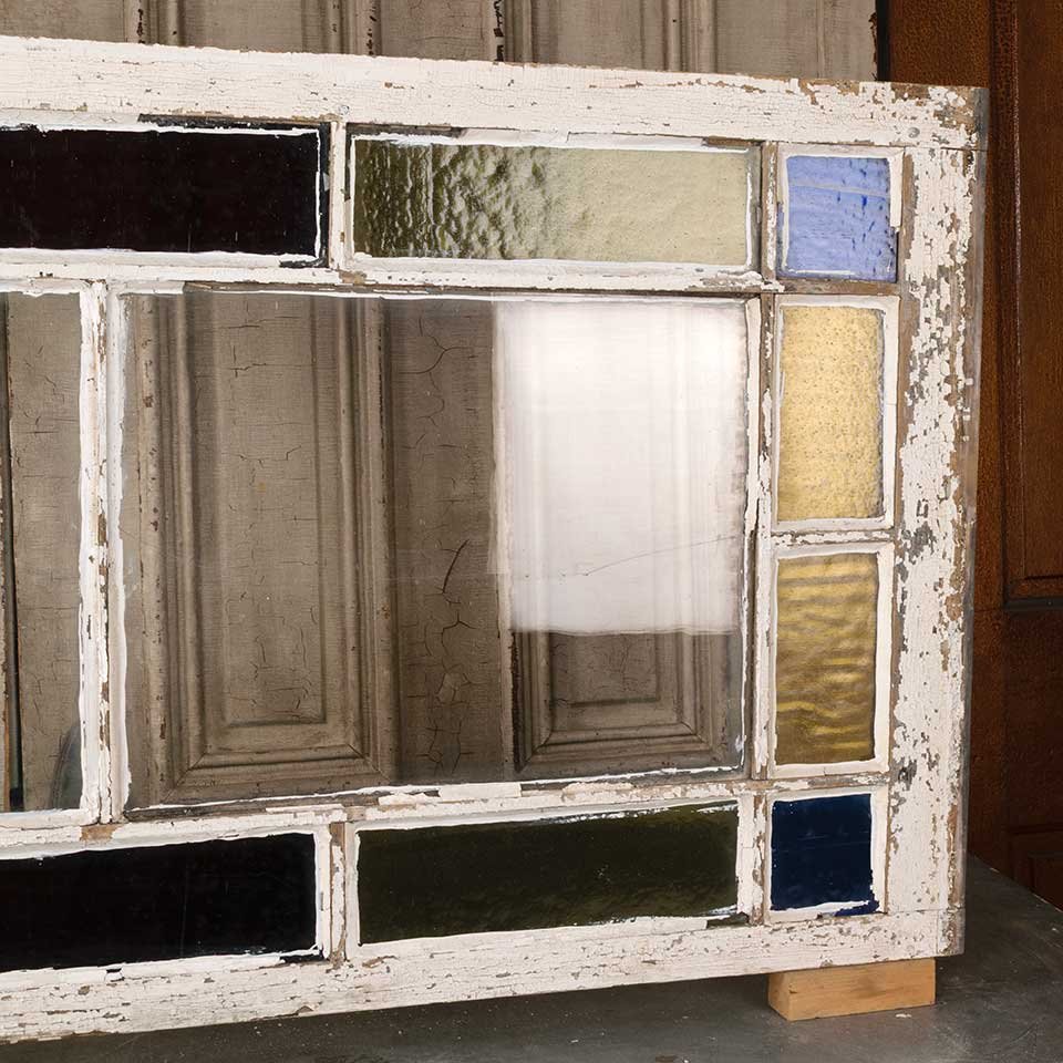 27x52 Antique Colored Glass Window Sash image 2