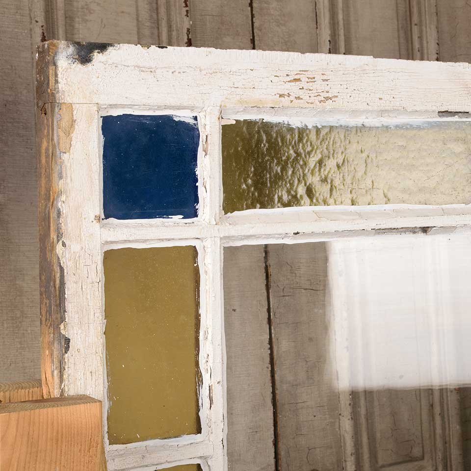 27x52 Antique Colored Glass Window Sash image 3