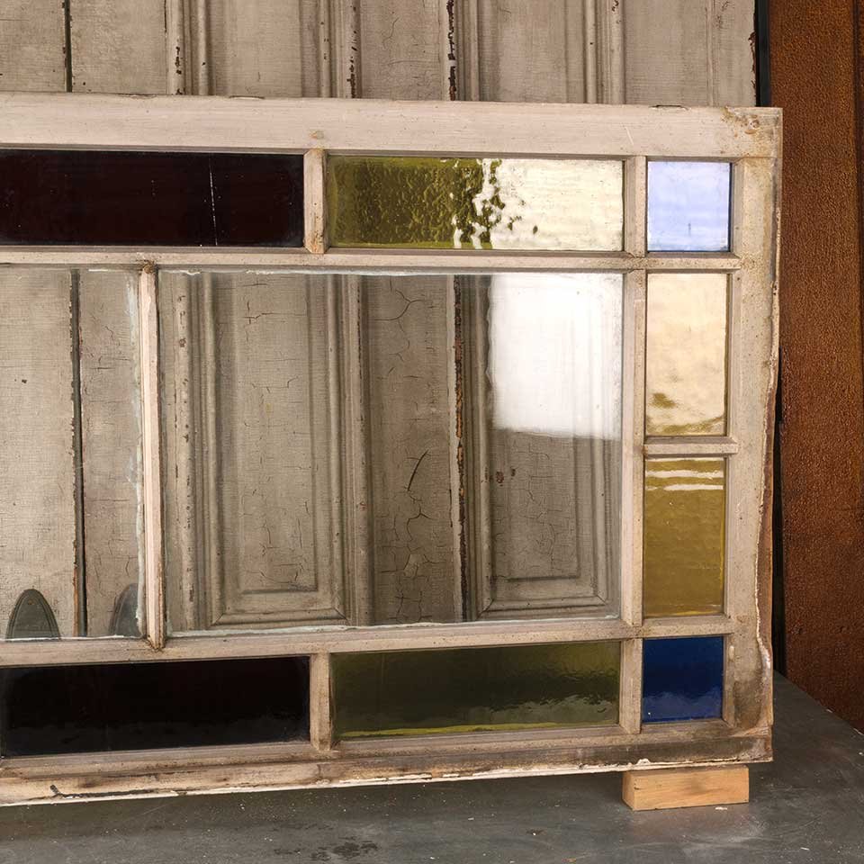 27x52 Antique Colored Glass Window Sash image 6