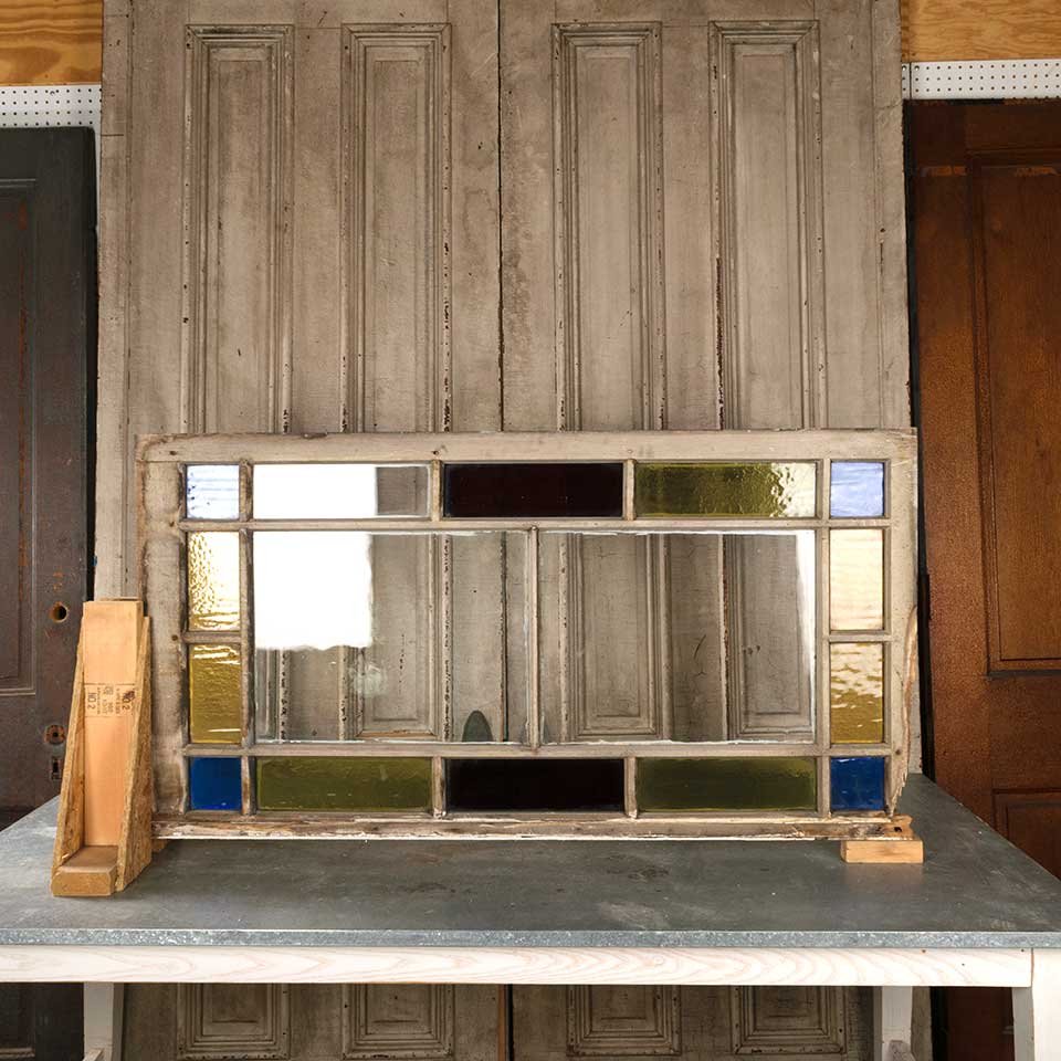 27x52 Antique Colored Glass Window Sash image 6