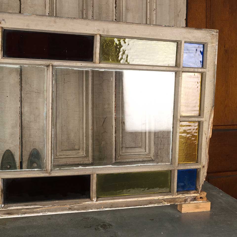 27x52 Antique Colored Glass Window Sash image 7