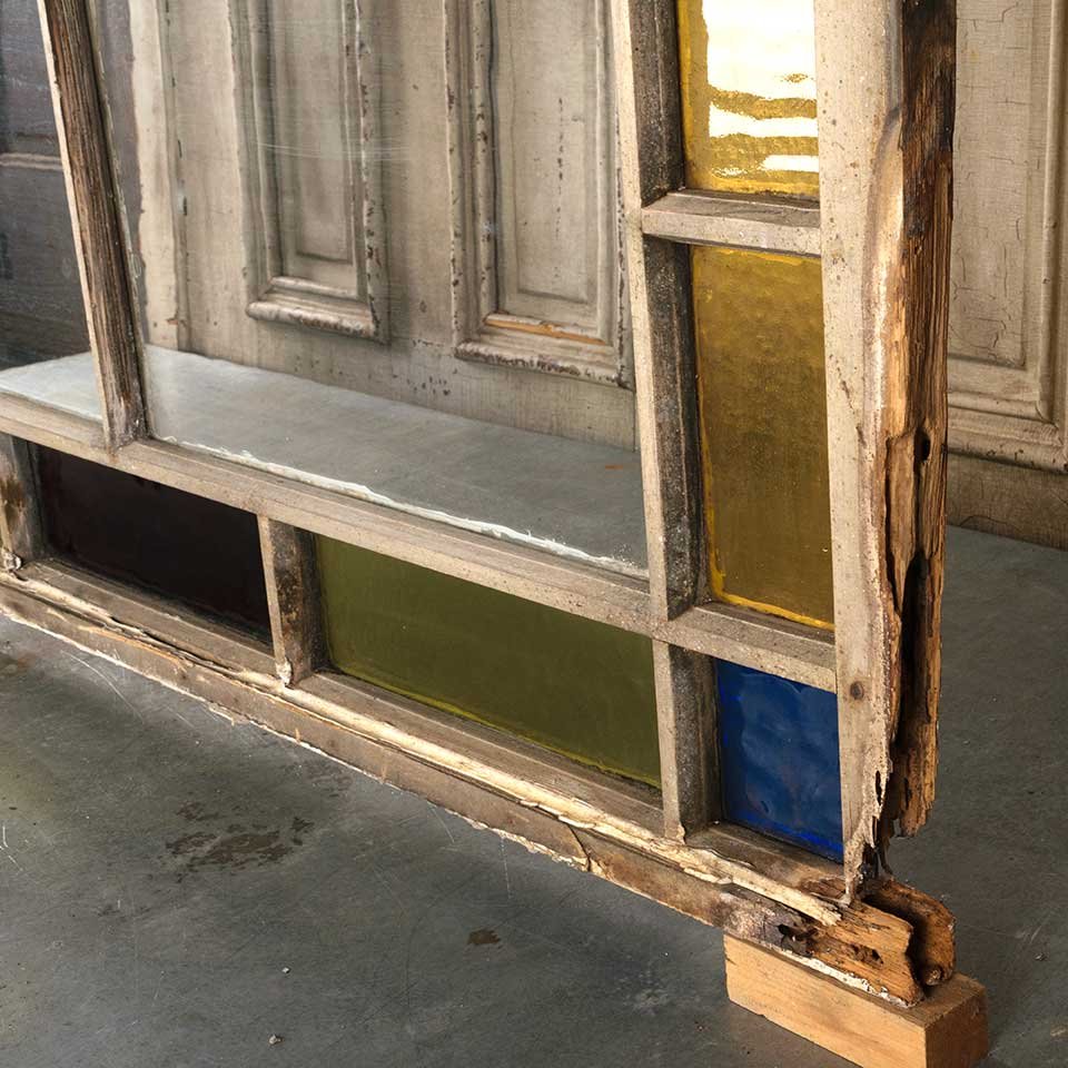27x52 Antique Colored Glass Window Sash image 8