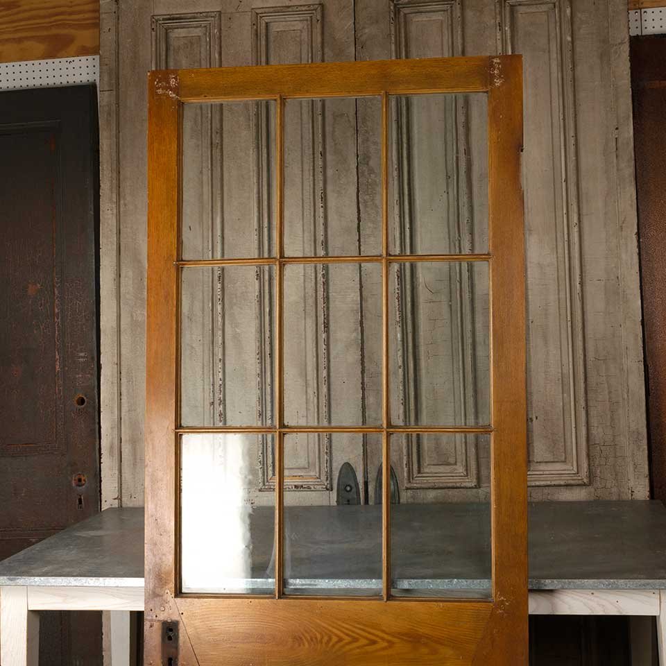 37x83 Antique Divided Lite Wood Entry Door image 2