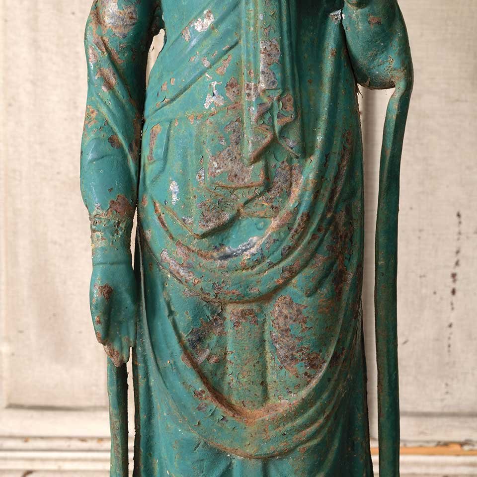 Antique Cast Iron Asian Figural Garden Statue image 3