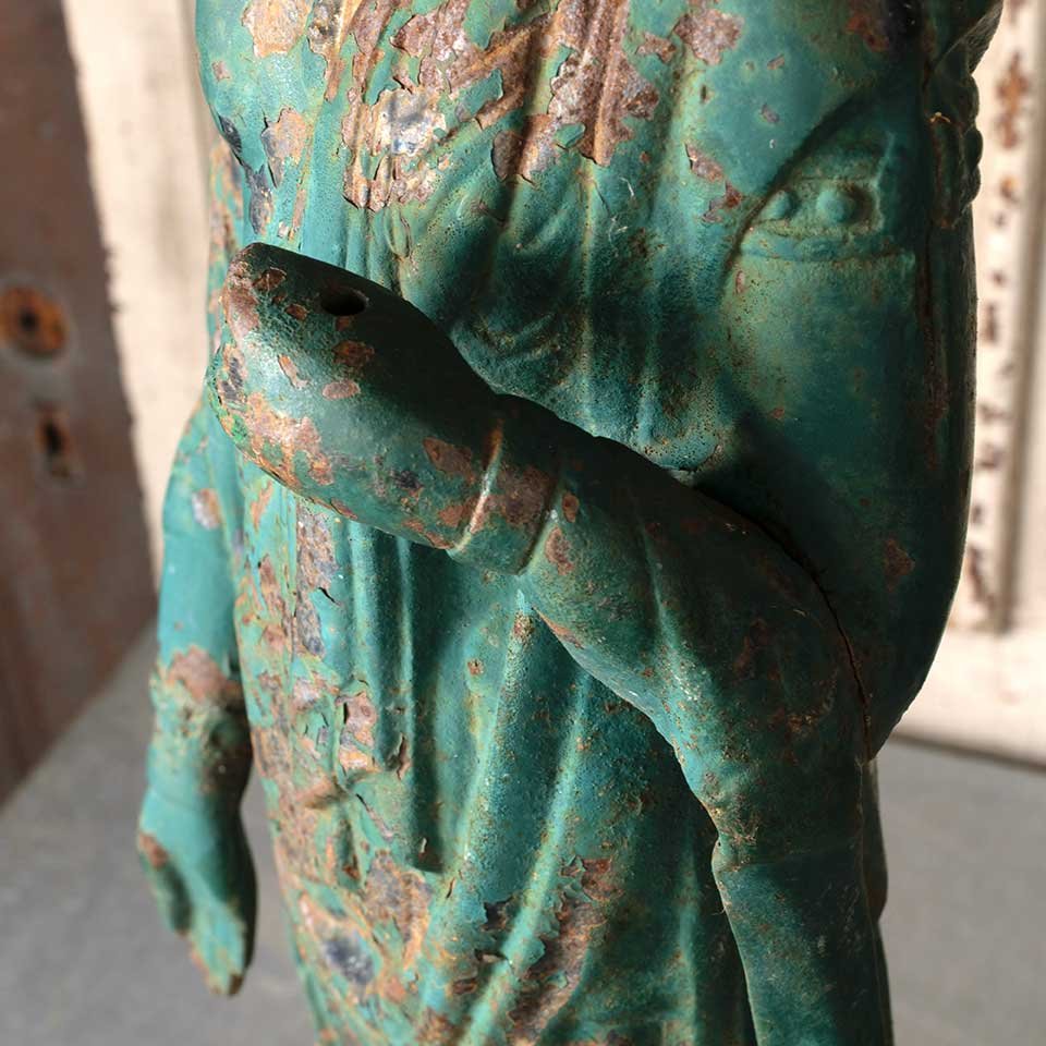Antique Cast Iron Asian Figural Garden Statue image 5
