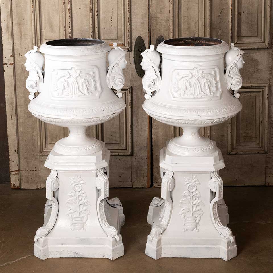 20x42 Vintage Cast Aluminum Garden Urns image 1