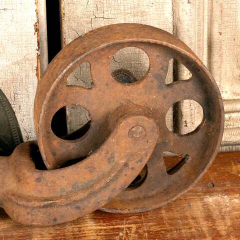 #10917 Antique Cast Iron Factory Cart Caster Wheel image 5