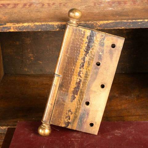 #13580 6" Antique Hammered Brass Door Hinge image 8