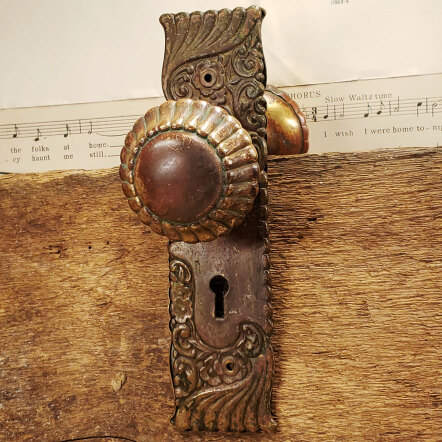 #14573 Antique Russell & Erwin Bronze Doorknob Set image 6