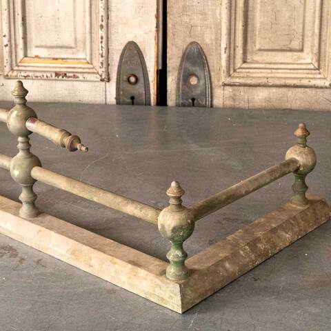 #17700 Salvaged Antique Brass Fireplace Fender image 6