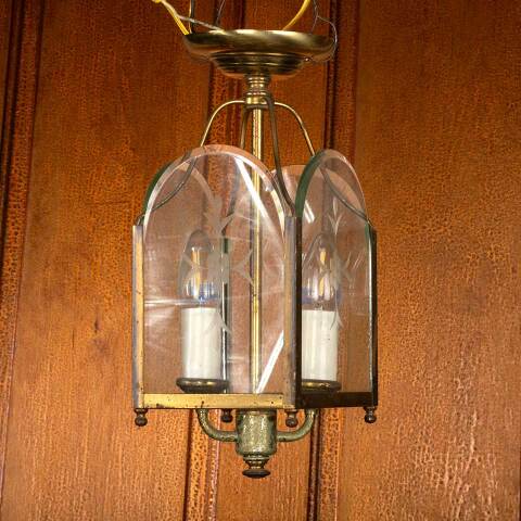 #18550 Salvaged Vintage 2 Bulb Ceiling Light Fixture image 2