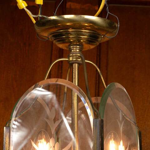 #18550 Salvaged Vintage 2 Bulb Ceiling Light Fixture image 5