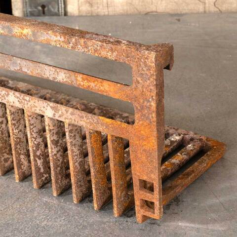 #19543 Antique Cast Iron Fireplace Coal Basket image 5