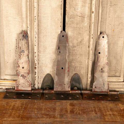 #22196 Salvaged Vintage Metal Strap Door Hinges image 2