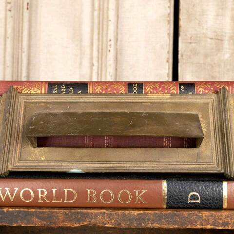 #23983 Antique Ornate Brass Door Mail Slot image 3