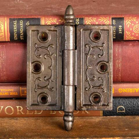 #25900 3 1/2" Antique Iron Acorn Finial Door Hinge image 2