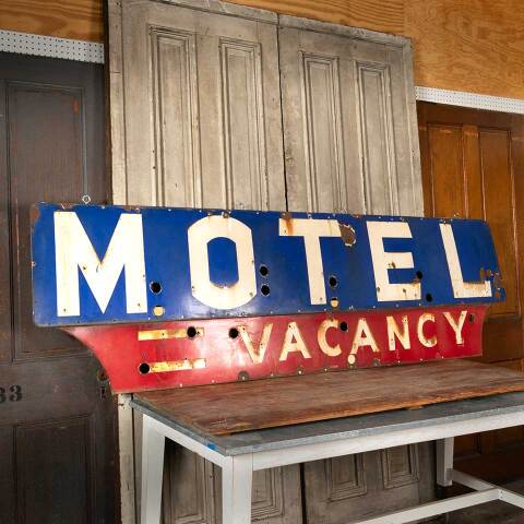 #26571 Antique Metal MOTEL VACANCY Sign image 2