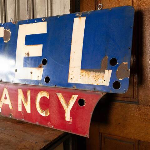 #26571 Antique Metal MOTEL VACANCY Sign image 8