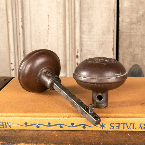 #26732 Antique Lockwood Steel Doorknob Pair image 5