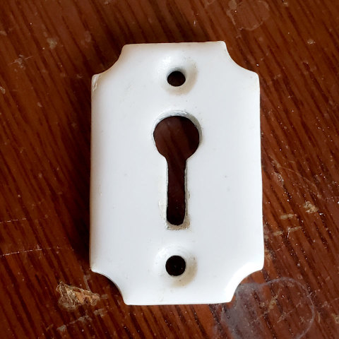 #26916 Antique Porcelain Keyhole Escutcheon image 4