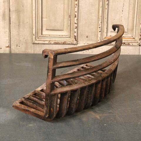 #27360 Antique Cast Iron Fireplace Log Holder Basket image 2