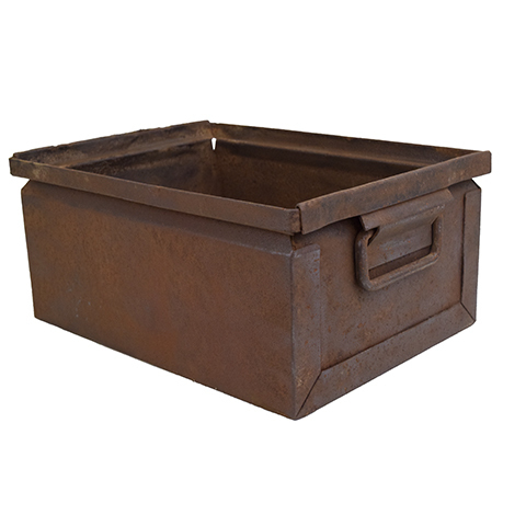 #27638 Vintage Industrial Metal Container image 5