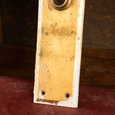 #28216 Salvaged Brass Doorknob Backplate Hardware image 5