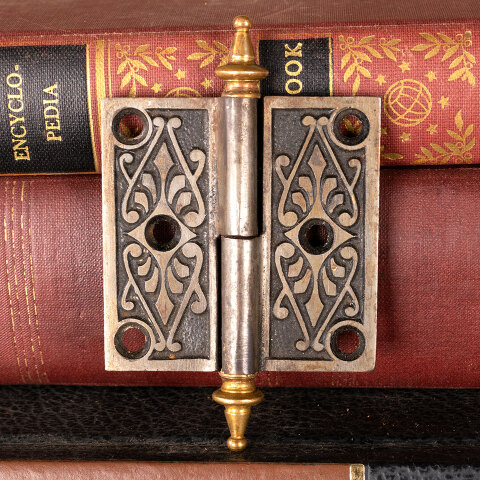 #28289 Antique 2" Steeple Finial Cabinet Door Hinge image 2