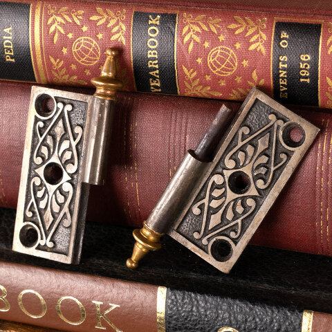 #28289 Antique 2" Steeple Finial Cabinet Door Hinge image 5