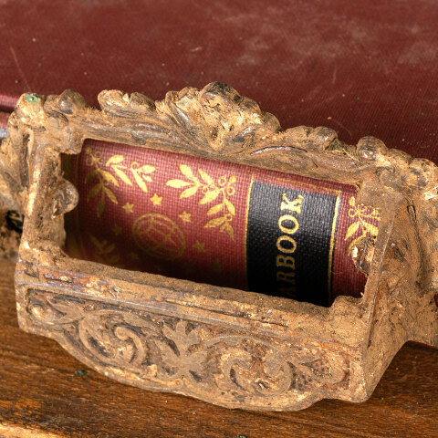 #28811 Antique Ornate Cast Iron Bin Drawer Pull image 4