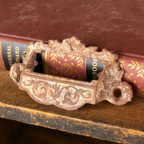 #28811 Antique Ornate Cast Iron Bin Drawer Pull image 3