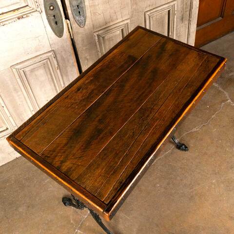 #29608 Table with Cast Iron Base and Wood Top image 6