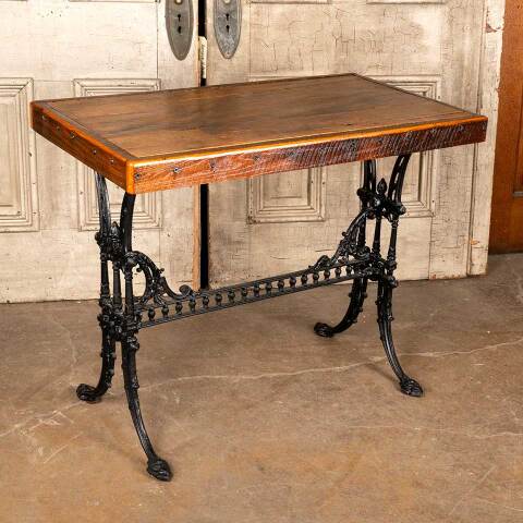 #29608 Table with Cast Iron Base and Wood Top image 7