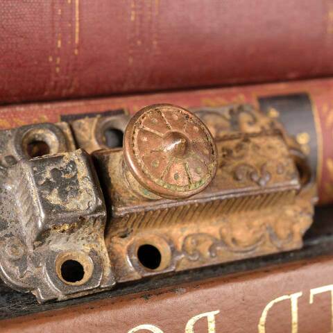 #30337 Antique Ornate Victorian Cabinet Latch image 6