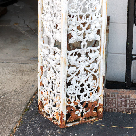 #31962 Ornate Salvaged Cast Iron Porch Post image 4