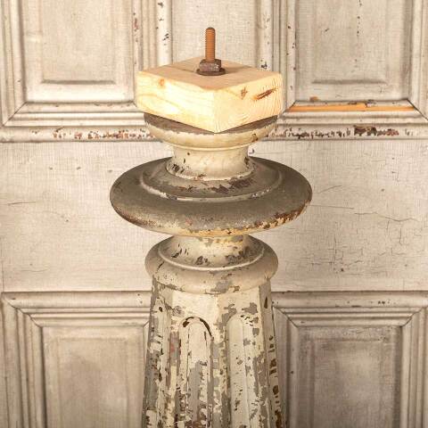 #32185 Antique Octagonal Wood Staircase Newel Post image 2