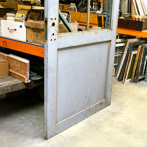 #32211 Salvaged Industrial Metal Half Lite Door image 7