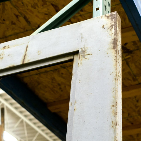 #32211 Salvaged Industrial Metal Half Lite Door image 6