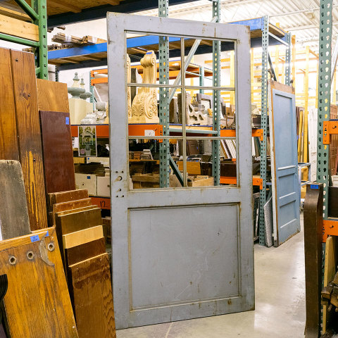 #32211 Salvaged Industrial Metal Half Lite Door image 4