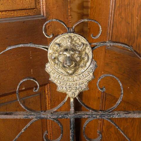 #32367 Antique Lion Head Wrought Iron Garden Gate image 2