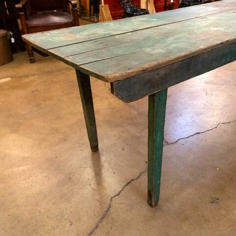 #33003 Antique Wood Harvest Table w/ Folding Legs image 2