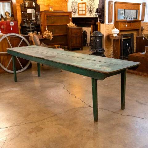 #33003 Antique Wood Harvest Table w/ Folding Legs image 4