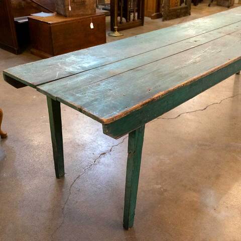 #33003 Antique Wood Harvest Table w/ Folding Legs image 5