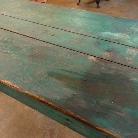 #33003 Antique Wood Harvest Table w/ Folding Legs image 6