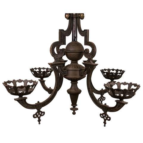 #33036 Antique Oil Lamp Chandelier image 4