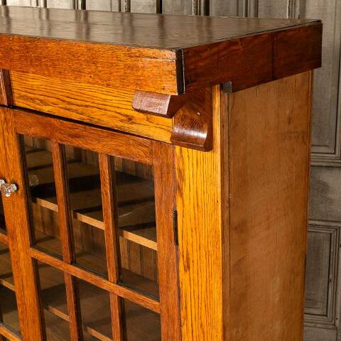 #34293 Antique Oak Arts & Crafts Built-In Cabinet image 6