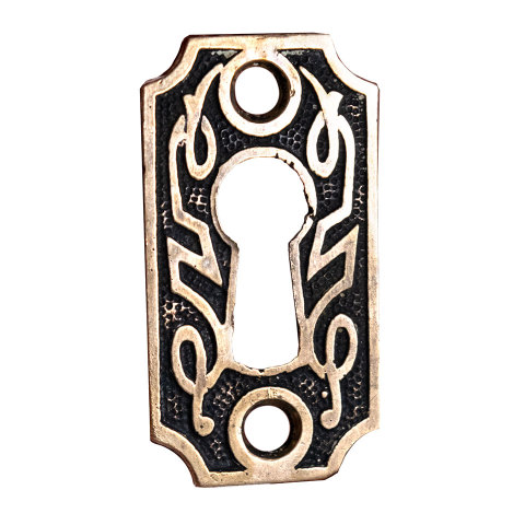 #34357 Ornate Brass Keyhole Escutcheon image 2