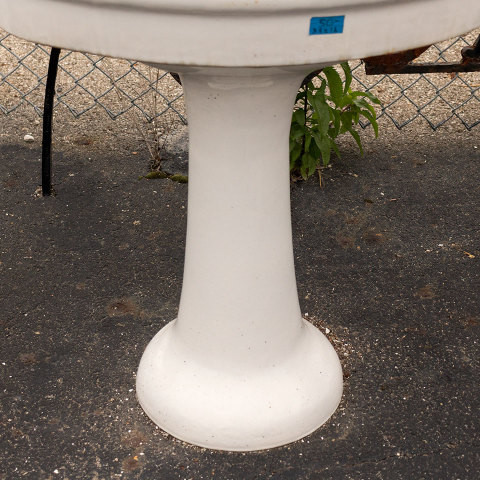 #35216 Salvaged Cast Iron Oval Pedestal Sink image 2