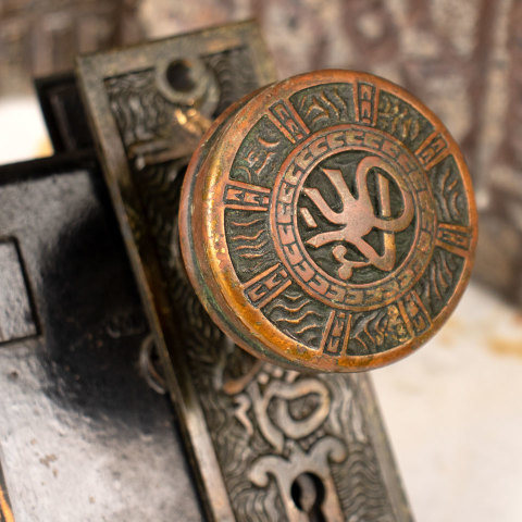 #35568 Antique Mallory Wheeler Door Hardware image 4