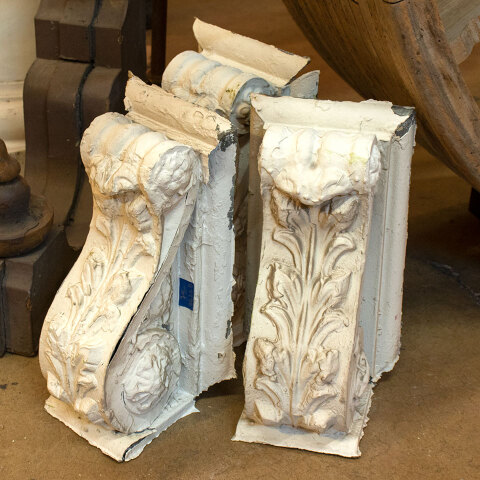 #36268 Antique Exterior Building Cornice Modillion image 3